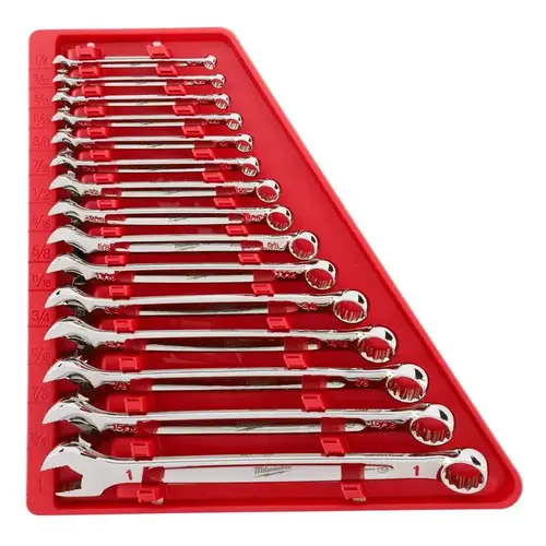 Combination Wrench Set Max Bite SAE 15.04" L Silver