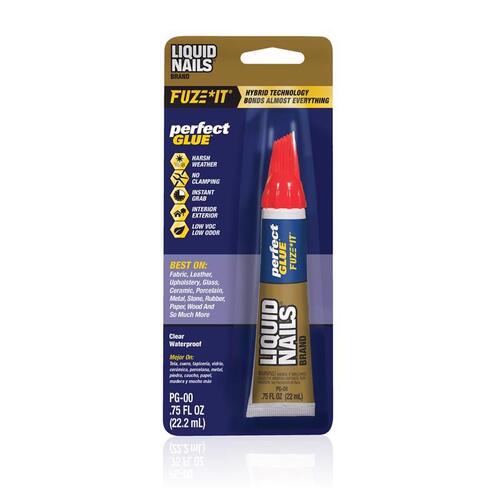 Liquid Nails PG-00 Perfect Glue Adhesive, Clear, 0.75 oz Squeeze Tube