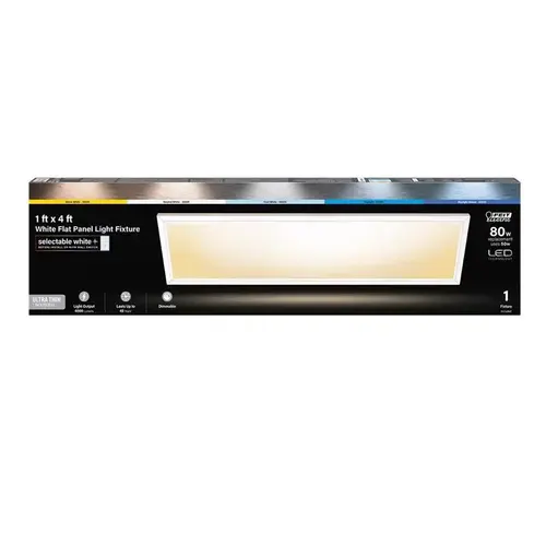 Feit Electric FP1X4/4WY/WH 1 ft. x 4 ft. 50-Watt Dimmable White Integrated LED 4 Way Color Edge-Lit Flat Panel Ceiling Flushmount