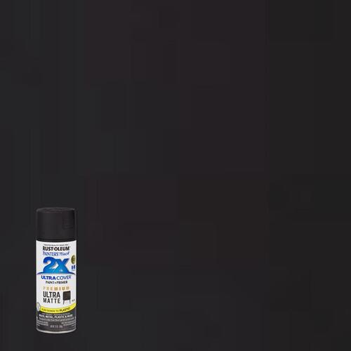 PAINTER'S Touch 2X ULTRA COVER Spray Paint, Matte, Black, 12 oz, Aerosol Can - pack of 6