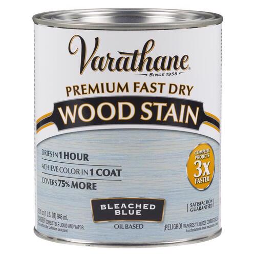 Wood Stain Semi-Transparent Gloss Bleached Blue Oil-Based Urethane Modified Alkyd 1 qt Bleached Blue