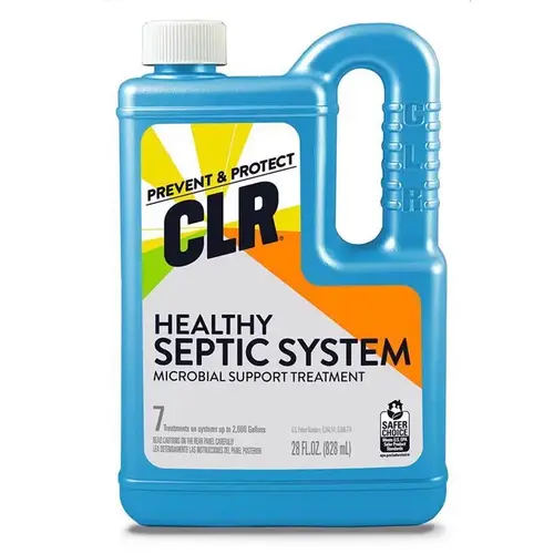 Septic Tank Cleaner, Liquid, Light Blue, Odorless, 28 oz Bottle