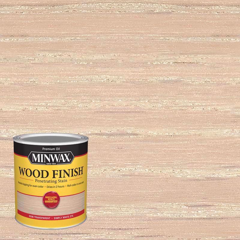 Minwax 700524444 Penetrating Wood Finish Wood Finish Semi-Transparent Simply White Oil-Based 1 qt Simply White