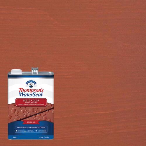 Thompson's Waterseal TH.093201-16 Waterproofing Wood Sealer Wood Sealer Solid Sedona Red 1 gal Sedona Red