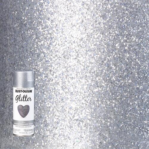 Glitter Spray Paint, Shimmer, Silver, 10.25 oz, Aerosol Can