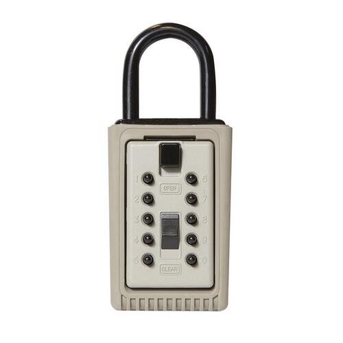 Key Safe, Combination Lock, Metal, Assorted, 2 in W x 2-3/4 in D x 6 in H Dimensions