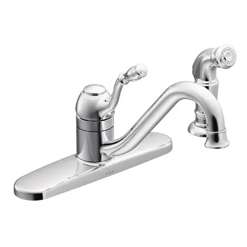 Lindley Series Kitchen Faucet, 1.5 gpm, 1-Faucet Handle, Stainless Steel, Chrome Plated, Deck Mounting