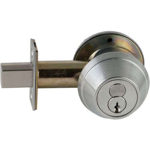 B660R Single Cylinder Deadbolt, Satin Chrome