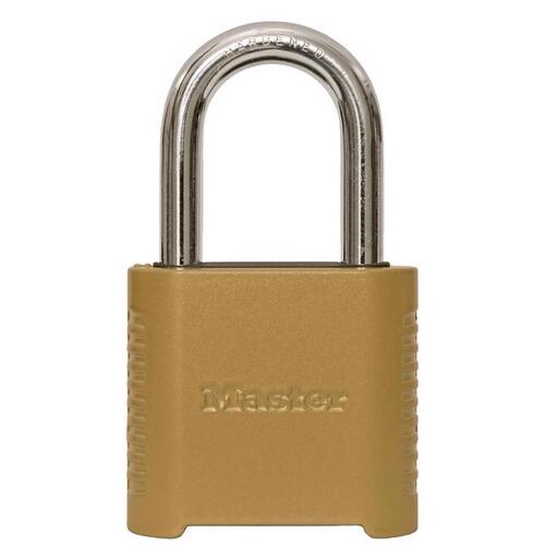 Padlock, Extra Long Shackle, 5/16 in Dia Shackle, 1-1/2 in H Shackle, Steel Shackle, Zinc Body Brass