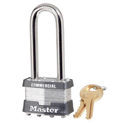 Padlock 1-5/16" H X 1" W X 1-3/4" L Steel Double Locking 1 pk Keyed Alike Silver