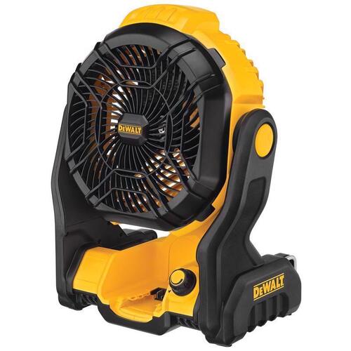 20V MAX Cordless Jobsite Fan, Tool Only, 20 V, 5 Ah, 650 cfm Air Black/Yellow