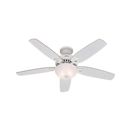 Hunter 53089 Ceiling Fan, 5-Blade, Beech/White Blade, 52 in Sweep, 3-Speed, With Lights: Yes