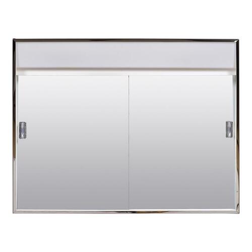 Medicine Cabinet with Incandescent Light, 23-3/8 in OAW, 5-1/2 in OAD, 18-1/8 in OAH, Steel, White, Chrome
