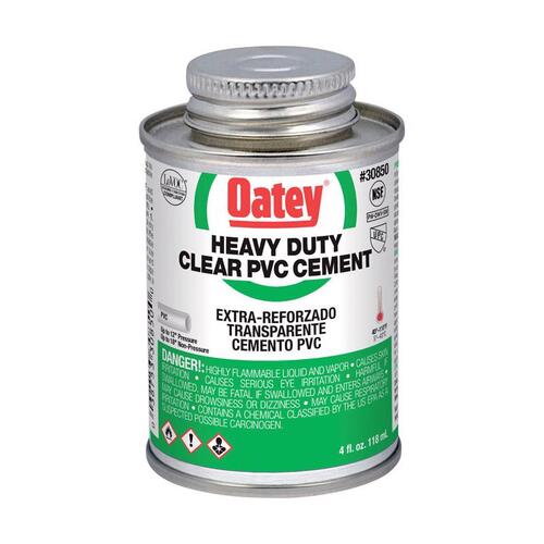Solvent Cement, 4 oz Can, Liquid, Clear