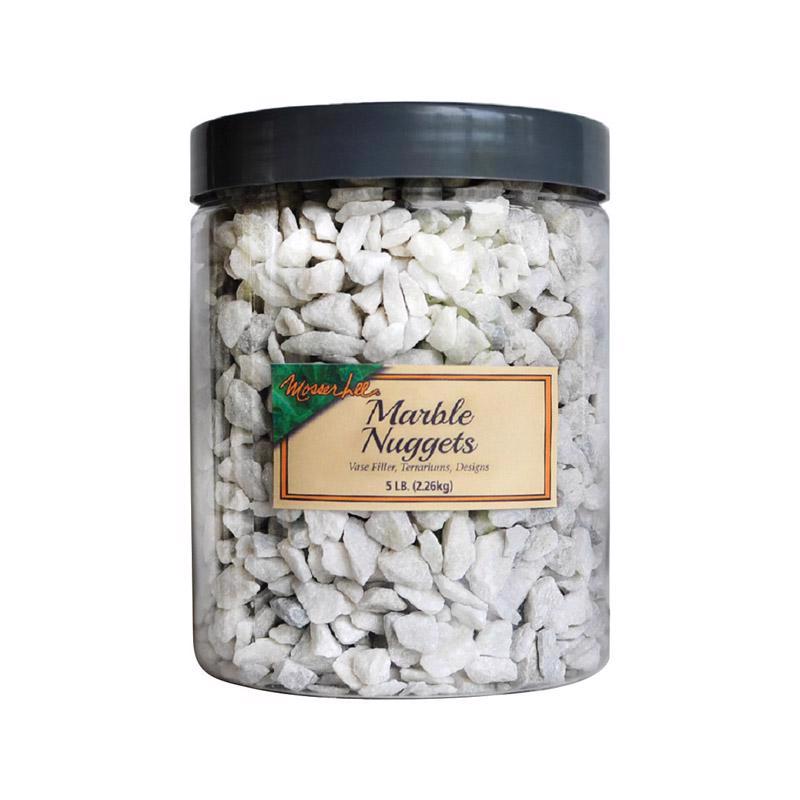 Mosser Lee ML2171 Decorative Stone Marble Nuggets White 5 lb White