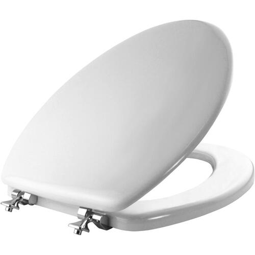 Mayfair 144CP-000 Toilet Seat Edgewater Elongated White Enameled Wood Gloss