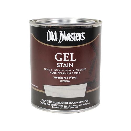 Old Masters 82004 Gel Stain, Weathered Wood, Liquid, 1 qt