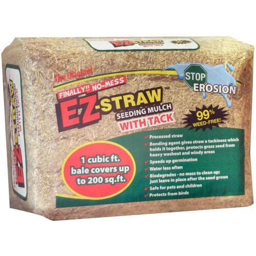 Rhino Seed MLEZSTRAWMULCH1 Seeding Mulch EZ-Straw Natural Straw 1 cu ft Natural