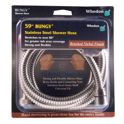 Shower Hose Bungy Brushed Nickel Stainless Steel 59" Brushed Nickel