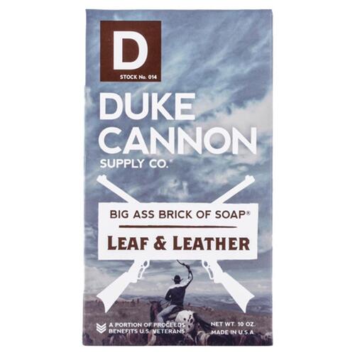 Duke Cannon 03LEAFLEATHER1 Bar Soap Big Ass Brick of Soap Leaf & Leather Scent 10 oz