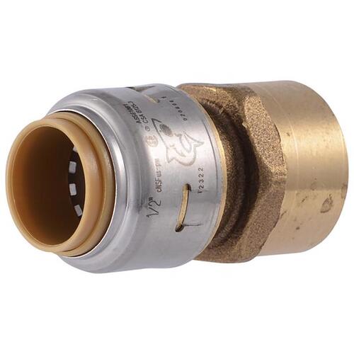 Pipe Connector, 1/2 in, FNPT, Brass, 200 psi Pressure - pack of 4