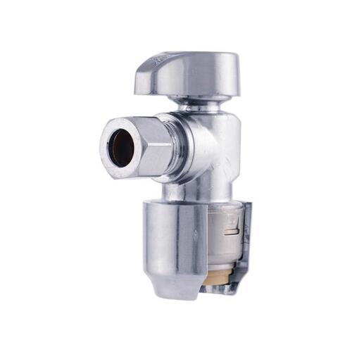 SharkBite 23036-0000LF Stop Valve, 1/2 x 3/8 in Connection, Compression, 200 psi Pressure, Brass Body Chrome