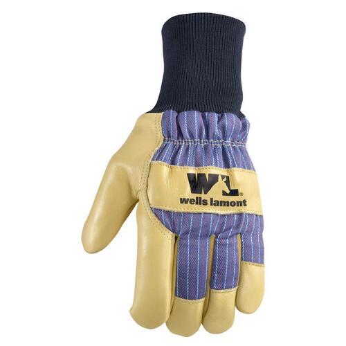 Wells Lamont 5127L Work Gloves Men's Outdoor Cold Weather Blue/Tan L Blue/Tan