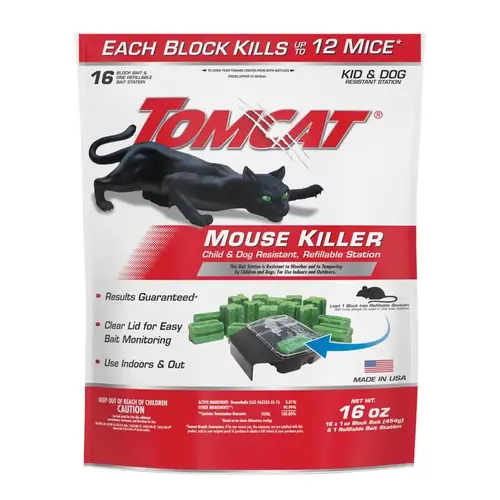 Mouse Killer Station, Refillable, 16-Pk. Emerald Green