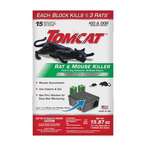 Refillable Rat Bait Station, Emerald Green