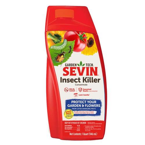 Sevin 100530123 Insect Killer, Liquid, Spray Application, 32 oz Bottle