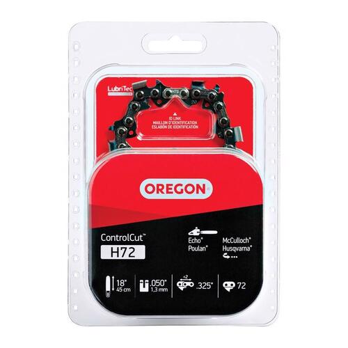 Oregon H72 Chainsaw Chain, 18 in L Bar, 0.05 Gauge, 0.325 in TPI/Pitch, 72-Link