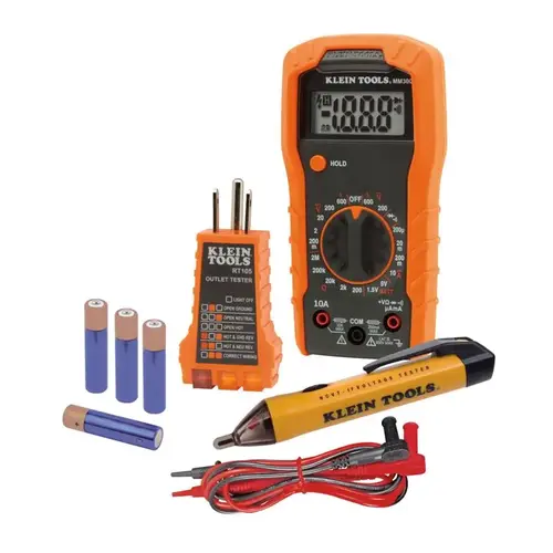 Electrical Test Equipment Accessories; Accessory Type: Receptacle Tester ; For Use With: Klein Tools Meters or Any Brand ; Color: Orange; Black