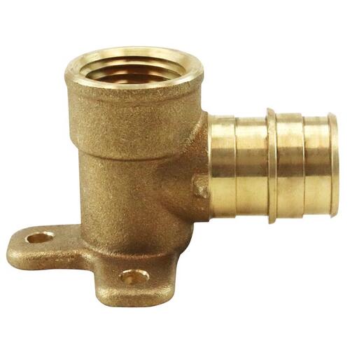 Apollo Valves EPXDEE3412 ExpansionPEX Series Reducing Drop Ear Pipe Elbow, 3/4 x 1/2 in, Barb x FNPT, 90 deg Angle