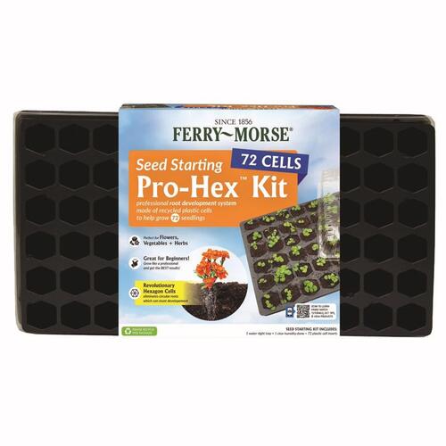 NK LAWN & GARDEN PHEX-7 PHEX Seed Starter Kit, 22 in L Tray, 11 in W Tray, 72 -Cell Black