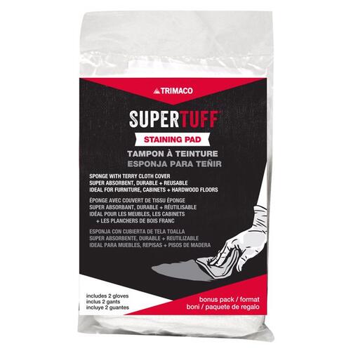 SuperTuff Staining Pad with Gloves, 4-3/4 in L, 3-3/4 in W