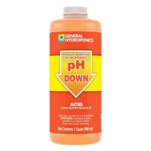 General Hydroponics HGC722120 Base Nutrient Solution pH Down 1 qt