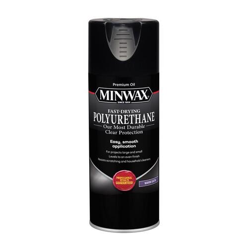 Minwax 33060000 Fast-Drying Polyurethane Spray oz Warm Satin Clear Oil-Based Fast-Drying Polyurethane Spray 11.5 oz Clear