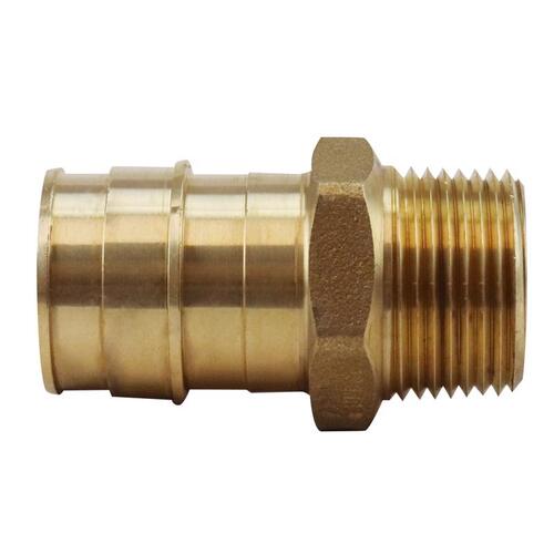 ExpansionPEX Series Pipe Adapter, 3/4 x 1/2 in, Barb x MPT, Brass, 200 psi Pressure