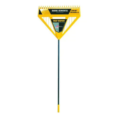 Leaf Rake, Poly Tine, 11 in L Tine, 26 in W Tine, 39-Tine, Steel Handle, 60 in L Handle - pack of 3