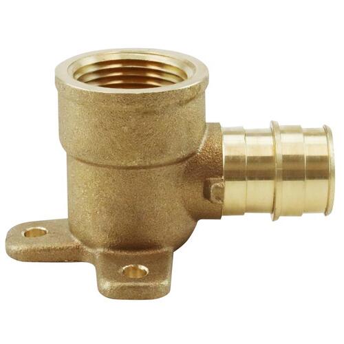 ExpansionPEX Series Drop Ear Pipe Elbow, 3/4 in, Barb x FNPT, 90 deg Angle, Brass