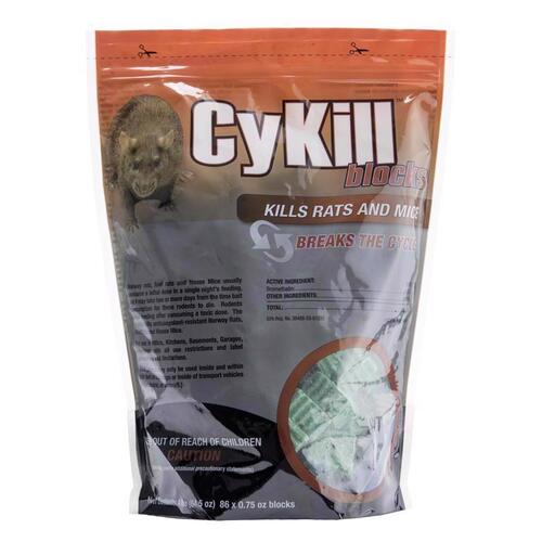 CyKill Rat and Mouse Poison Block, Solid, 4 lb Pouch