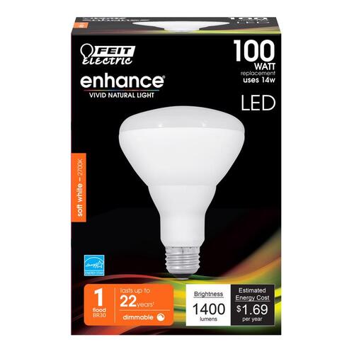 LED Bulb BR30 E26 (Medium) Soft White 100 W Frosted