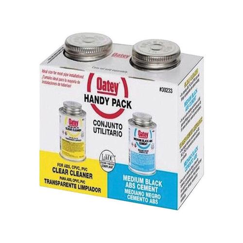 Oatey 30252 Cement and Cleaner Handy Pack Clear/Black For ABS 2 pk Clear/Black