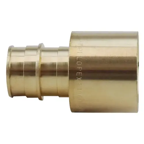 ExpansionPEX Series Pipe Adapter, 3/4 x 1 in, Barb x Female Sweat, Brass, 200 psi Pressure