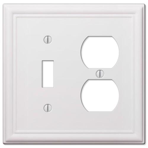 Wall Plate Chelsea White 2 gang Stamped Steel Duplex/Toggle White