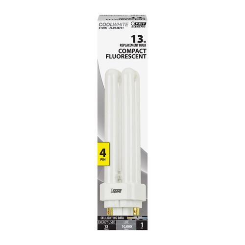 Fluorescent Bulb 13 W PL 1.4" D X 5.2" L Cool White Compact 4100 K