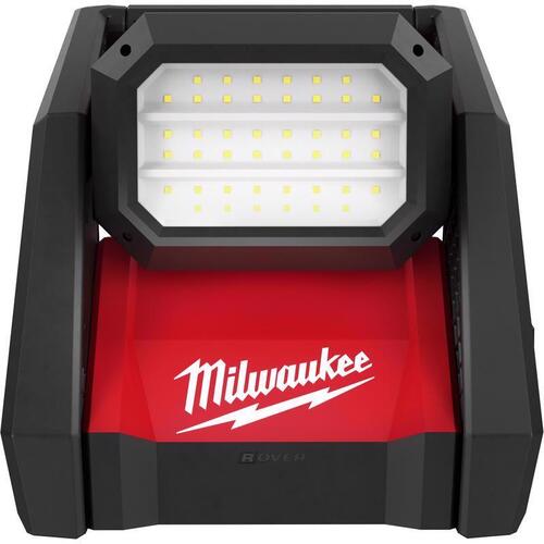 Milwaukee 2366-20 M18 ROVER Dual Power Flood Light, 0.65, 2 A, 120 VAC, 18 VDC, Lithium-Ion Battery, LED Lamp, Black/Red
