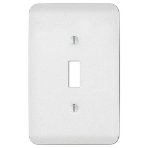 Wall Plate Perry Textured White 1 gang Stamped Steel Toggle Textured