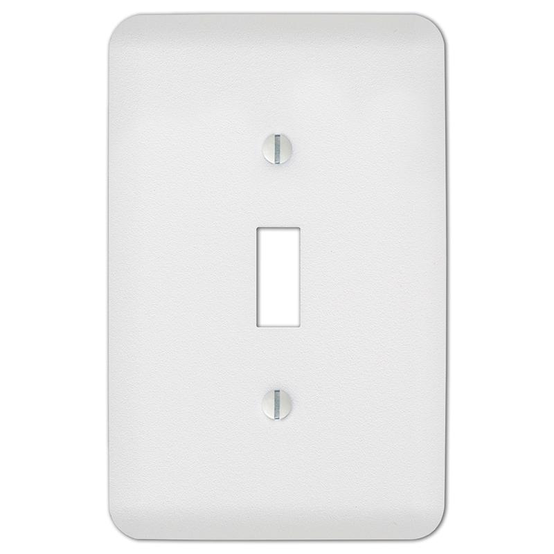 Amerelle 635TW Wall Plate Perry Textured White 1 gang Stamped Steel Toggle Textured