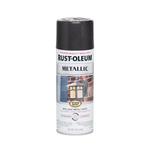 STOPS RUST Metallic Spray Paint, Metallic, Black Night, 11 oz, Aerosol Can